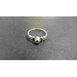 A Georg Jensen silver ring No. 55 - ring size M/N - generally good