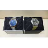 Two Bulova quartz gents wristwatches 96B222 C8691331 and 13095903 C860736 boxed, in good condition