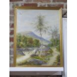 A 19th century framed and glazed watercolour, signed W. Barrow, in a gilt frame 77cm x 59cm, some