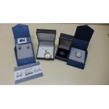 Four pieces of GTV silver jewellery, one with certificate, and a 9ct fine chain, approx 0.8 grams