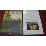 Two coffee table books Fighting Ships Sam Willis and The Times Comprehensive Atlas of the World
