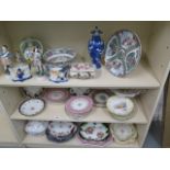 A good collection of 19th century plates, dishes, tureen and serving dishes, 40 pieces in total,