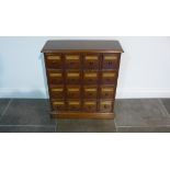 A mahogany 16 drawer pharmacy chemist chest made by a local craftsman to a high standard - Height