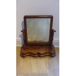 A Victorian mahogany toilet mirror, 63cm tall x 56cm x 23cm, some speckling to mirror and small