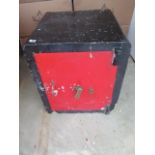 A Vintage safe with key, 62cm tall x 54cm x 54cm