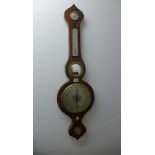 A 19th century rosewood onion top barometer, 95cm tall