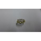 A hallmarked 18ct yellow gold 12 stone diamond ring, size L, approx 3.7 grams, some marks to shank