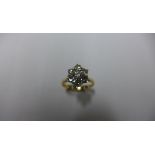 A vintage 18ct yellow gold diamond cluster ring, approx 1.25ct, approx 10mm, size N, approx 3.4