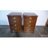 A pair of mahogany four drawer bedside chests made by a local craftsman to a high standard