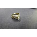 Two 9ct gold rings diamond wedding set marked 9k approx total diamond weight 0.50ct - ring size