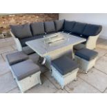 A Bramblecrest Monterey corner sofa set with a fire pit table - ex display - RRP around £2400