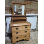 An early 20th century satinwood dressing chest - Height 154cm x Width 79cm