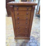 A Victorian mahogany seven drawer Wellington chest - Height 103cm x 52cm x 35cm - in sound