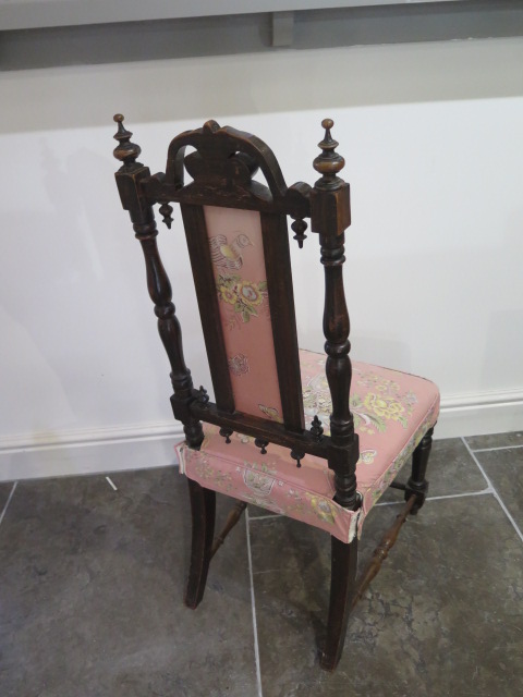 An ornate Victorian mahogany parlour chair - in sturdy condition - Image 2 of 2