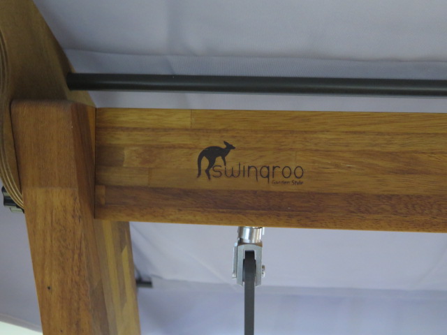 A brand new unboxed Swingroo garden style seat with adjustable canopy, button cushions, adjustable - Image 2 of 5