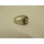 A gilt metal rough diamond ring size P/Q - Diameter of head 11mm