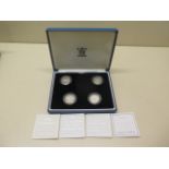 A Royal Mint silver proof £1 coin collection - Four in total - 1996, 1998, 2000 and 20001
