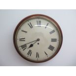 A good quality early 19th century mahogany wallclock with a painted 12 inch Roman numeral dial