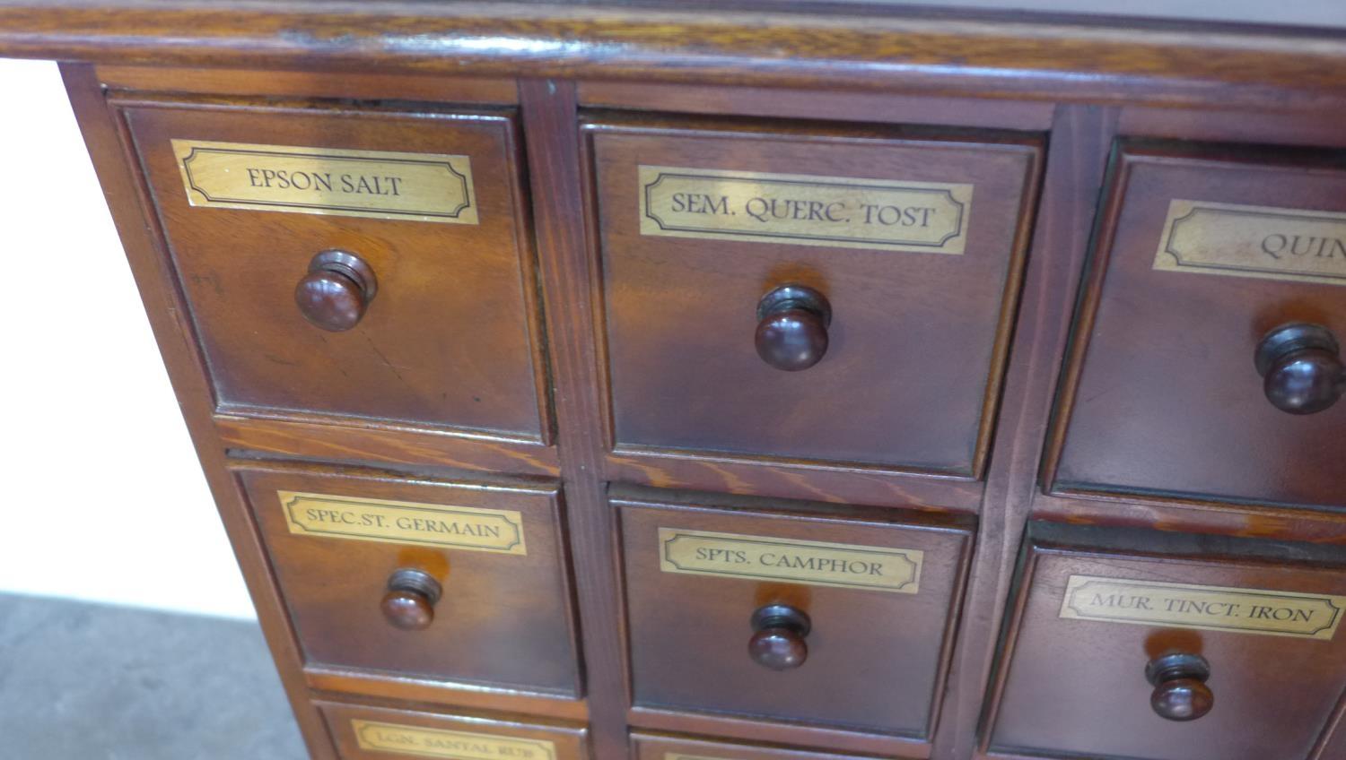 A mahogany 16 drawer pharmacy chemist chest made by a local craftsman to a high standard - Height - Image 5 of 6