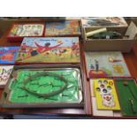 Assorted boxed games - European Cup, plastic T-206 tank etc