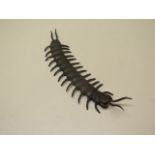 A bronze articulated centipede - Length 16cm