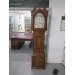 A 19th century mahogany and oak 8 day striking longcase clock signed R Tennison Chesterfield with
