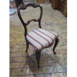 A pretty 19th century rosewood upholstered side chair on carved cabriole legs - in good overall