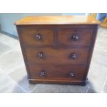 A nice Victorian mahogany chest of two over two drawers of small size - Height 91cm x 87cm x