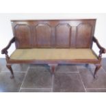 A Georgian oak hall settee bench