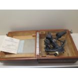 A German WWII Kriegsmarine sextant with paperwork dated 24/6/43 number matching the sextant