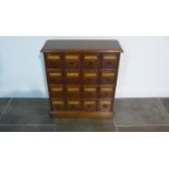 A mahogany 16 drawer pharmacy chemist chest made by a local craftsman to a high standard - Height