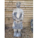 A clay replica Terracotta Army full size Sword General - 190cm x 68cm x 67cm - approx weight 230kg -