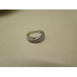 A hallmarked 9ct white gold diamond ring, approx diamond weight 0.25ct - ring size J - approx weight