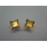 A pair of hallmarked Garrard and Co 9ct yellow gold cufflinks - head 19mm x 19mm - approx weight