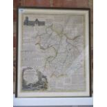 An 18th century coloured engraved map of Cambridgeshire by Emannal Bowen dated 1777 - generally