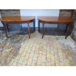 A pair of 19th century mahogany D end tables - Height 71cm x 132cm x 66cm