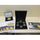 London Mint Office King Edward VIII New Strike gold layered six coin set - boxed with certificates