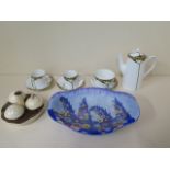 A Carltonware mushroom cruet set - has crazing and chip and flaking to salt - and a Carltonware