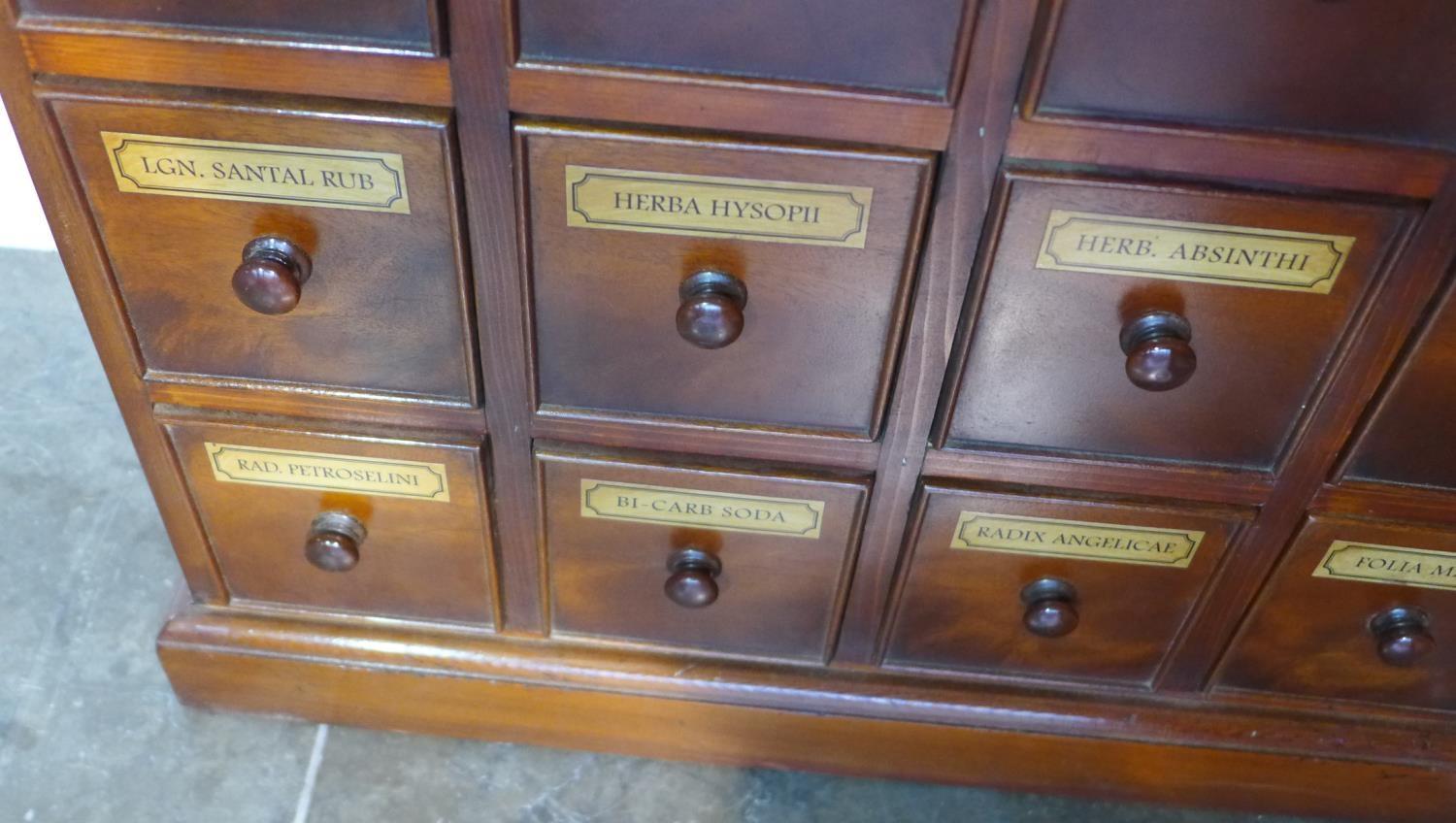 A mahogany 16 drawer pharmacy chemist chest made by a local craftsman to a high standard - Height - Image 6 of 6