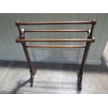 A Victorian mahogany towel rail - Height 87cm x Length 70cm - in good polished condition