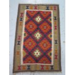 A hand knotted woollen Maimana Kilim rug - 133cm x 87cm