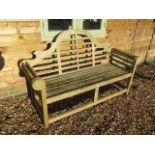 A weathered Lutyens style garden bench - Width 165cm