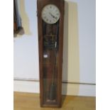 An oak case synchronome electric factory master clock - Dykes Bros Glasgow - Height 126cm x Width