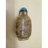 An inside painted snuff bottle - Height 9cm