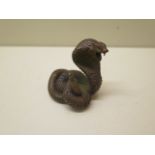 A bronze coiled snake - Height 4cm