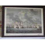 A Naval print of The Defeat of the French Fleet by The English Fleet lead by Admiral Lord Rodney