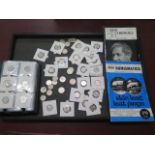 A collection of Irish 6 penny pieces and other Irish coinage and two Irish Numismatics price