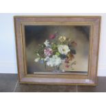 John Lancaster oil on board finely detailed still life in an antiqued frame - 68cm x 78cm - signed