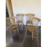 Four modern beechwood kitchen chairs - 2+1+1