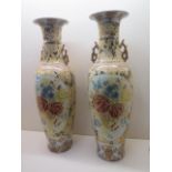 A pair of large Oriental vases - Height 61cm - both good condition